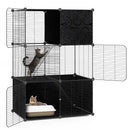 Multi-Level Cat Tower with 2-Door Condo and Hammock-Black