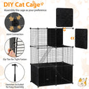Multi-Level Cat Tower with 2-Door Condo and Hammock-Black