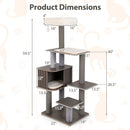 Multi-level Cat Tree for Indoor Cat 59.5 inch Tall Cat Tower with Cushion Top Perch