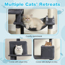 Multi-level Cat Tree Modern Cat Tower with Upholstered Perch and 2 Cat Condo