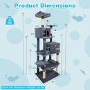 Multi-level Cat Tree Modern Cat Tower with Upholstered Perch and 2 Cat Condo