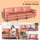 3-Seat Modular Sofa with Storage Pocket and Metal Legs