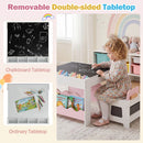 Multi-purpose Activity Kids Table and Chairs Set with Double-sided Tabletop