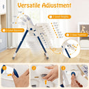 Multifunctional Folding Baby High Chair with Rolling Wheels and Adjustable Height