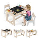 Multifunctional Kids Table and 2 Chairs Set with Chalkboard
