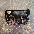 Mushroom Forest Padded Cosmetics Bag Zipper | Makeup Pouch with Inner Pocket | Travel Toiletry Bag