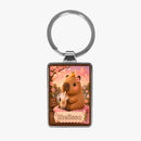 Personalized Capybara Keychain with Name - Kawaii Capybara Boba Tea Design on Silver Stainless Steel Rectangle Charm - Cute Gift for Teen Girls
