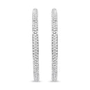 18K White Gold 2.00 Cttw Round-Cut Diamond Inner-Outer Hoop Earrings (F-G Color, VS1-VS2 Clarity)