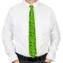 Necktie Standard - Riddler "?" Scattered Lime Green Black