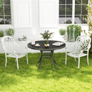 2 Pieces Patio Cast Aluminum Dining Chairs with Armrests-Bronze