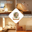 Custom Photo Night Light for Teen Girls | Tropical Floral Wreath with Teen Icons | Upload Her Photo | USB Powered | Wood Base