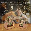 Custom Photo Night Light for Teen Girls | Tropical Floral Wreath with Teen Icons | Upload Her Photo | USB Powered | Wood Base