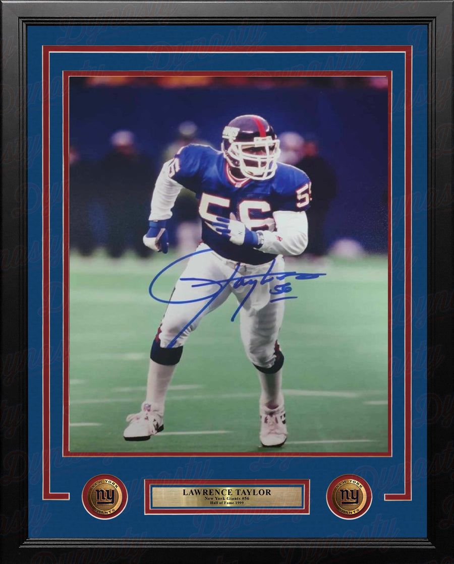 Lawrence Taylor on the Run New York Giants Autographed 11