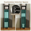 Narrow Bathroom Storage Cabinet with Shelves & Paper Holder