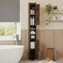 Narrow Bathroom Storage Cabinet with Shelves & Paper Holder