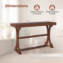 Narrow Console Table Vintage 52 Inch Long with Open Storage Shelf