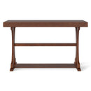 Narrow Console Table Vintage 52 Inch Long with Open Storage Shelf