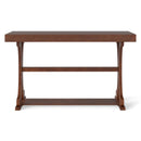 Narrow Console Table Vintage 52 Inch Long with Open Storage Shelf