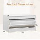 Narrow Shoe Cabinet with Flip Drawer and Adjustable Shelf