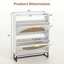 Narrow Shoe Storage Cabinet with Flip Drawers & Shelves