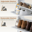 Narrow Shoe Storage Cabinet with Flip Drawers & Shelves