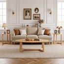 Nesting Coffee Table Set of 3 with Wood Veneered Top and Solid Rubber Wood Legs for Living Room