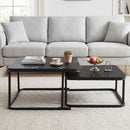 Nesting Coffee Table Set of 2 with Faux Marble Top