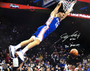 Georges Niang in Action Philadelphia 76ers Autographed Basketball Photo