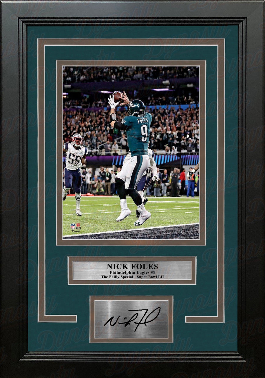 Nick Foles Philadelphia Eagles Philly Special TD Catch 8x10 Framed Photo with Engraved Autograph