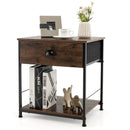 2 Tiers Nightstand with Open Storage Shelf for Living Room Bedroom