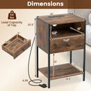 Nightstand with Charging Station Bedside Table with USB Ports and Outlets