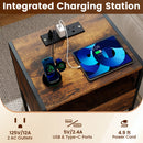 Nightstand with Charging Station Bedside Table with USB Ports and Outlets