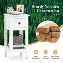 3-Tier Nightstand with Drawer and Open Storage Shelf