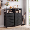 Nightstand with Integrated Charging Station 34" Modern Bedside Table
