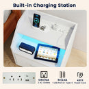 Nightstand with Power Outlets and LED Lighting