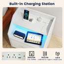 Nightstand with Power Outlets and LED Lighting