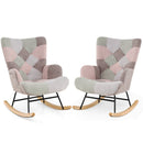 Nursery Rocking Chair with Ergonomic Armrests and High Backrest for Living Room