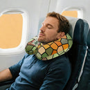 Personalized Stained Glass Mosaic Travel Neck Pillow with Name | Memory Foam, Detachable Washable Cover | Custom Gift for Art Lovers