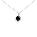 Sterling Silver Cushion Onyx 3-Piece Jewelry Set Ring Earrings Pendant 18 Inch Cable Chain