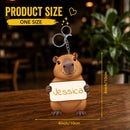 Personalized Capybara Plush Keychain with Custom Name Sign - Double-sided - 10cm / 4 inches