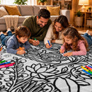 Tea Doodle Reversible Oxford And Flannel Fabric Blanket