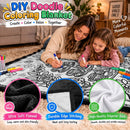 Tea Doodle Reversible Oxford And Flannel Fabric Blanket