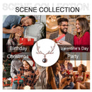 Custom Photo Projection Antler Necklace with Hidden 'I Love You' | Rose Gold & Platinum