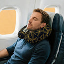 Personalized Gold Botanical Leaf Travel Neck Pillow with Name | Memory Foam, Detachable Washable Cover | Luxury Custom Gift
