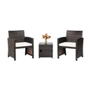 3 Pieces Patio Wicker Furniture Set with Storage Table and Protective Cover