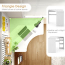 Corner Computer Desk Triangle Home Office Desk with Adjustable Shelf and Arc-Shaped Profile