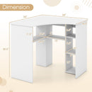Corner Computer Desk Triangle Home Office Desk with Adjustable Shelf and Arc-Shaped Profile