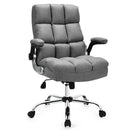 Office Furniture Set: 48 Inches x 36 Inches Mobile Whiteboard+Criss Cross Legged Chair+Linen Upholstered Executive Chair