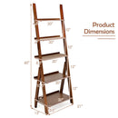 Office Set with 5-Tier Bamboo Ladder Shelf and Electric Standing Computer Desk