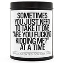One "Are You F--king Kidding Me" at a Time Scented Candle